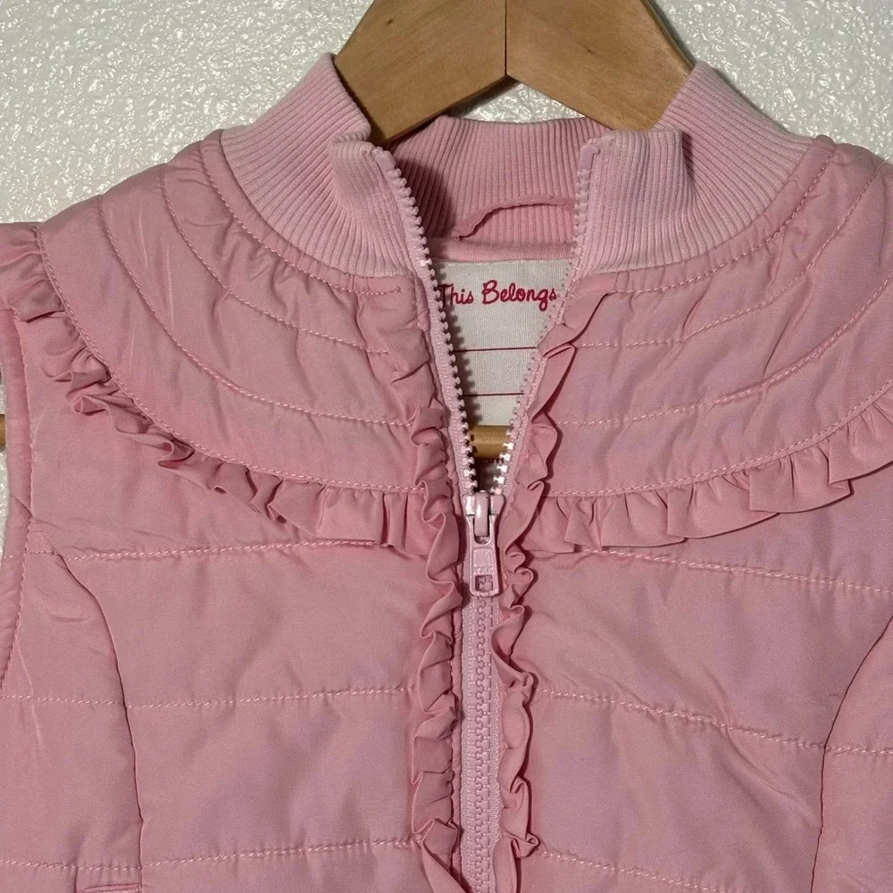 Gymboree Pink Ruffled Puffer Vest Size 7/8 | fall | winter | outdoors | girly